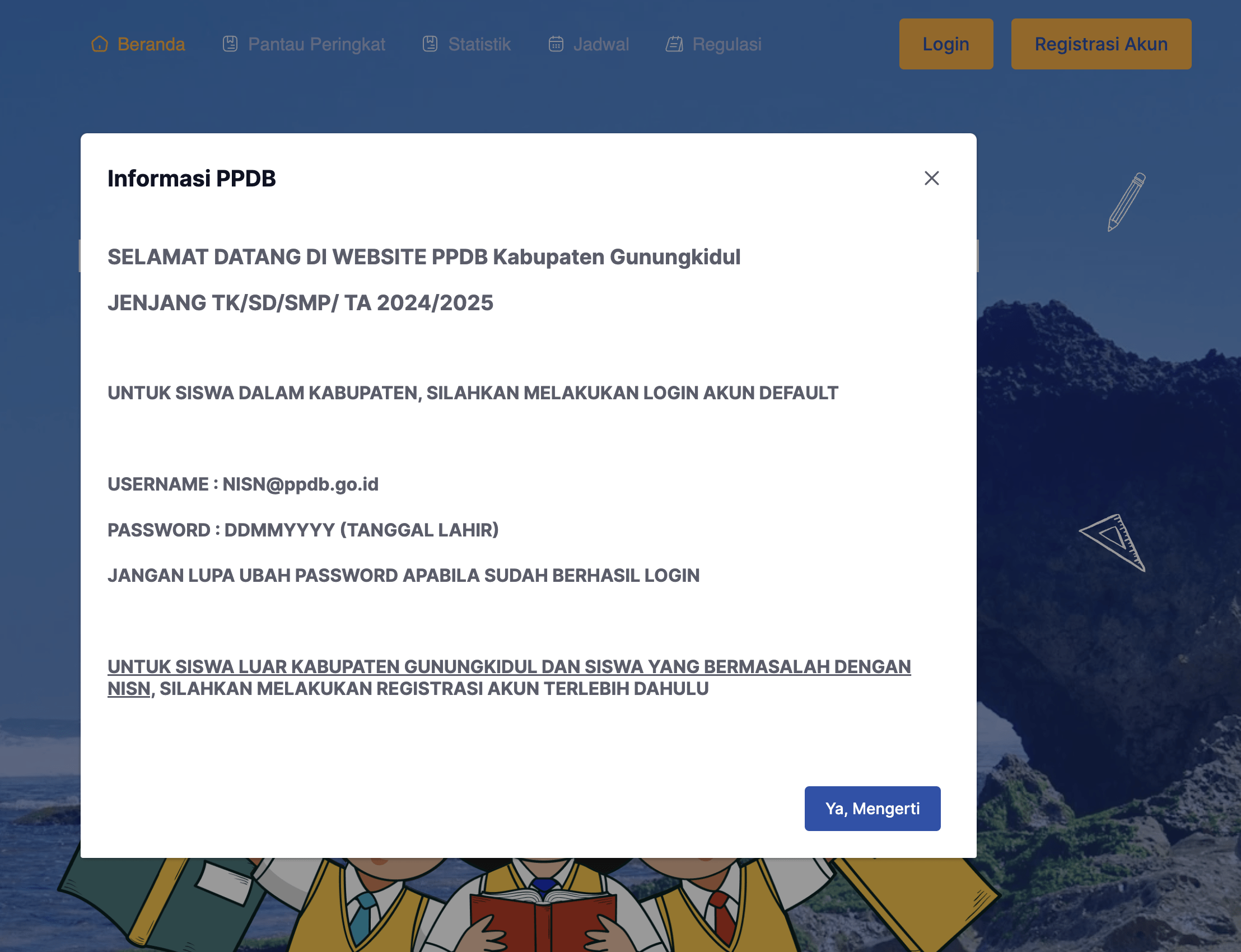 Begini Cara Akses PPDB Pendidikan Gunungkidulkab go id Lengkap Dengan Tata Cara Pendaftaranyannya