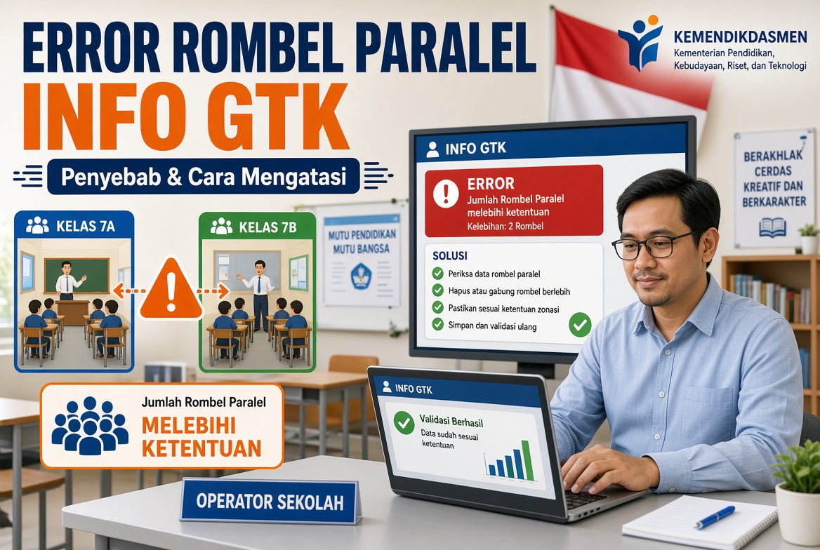 Error Jumlah Rombel Paralel Melebihi Ketentuan di Info GTK